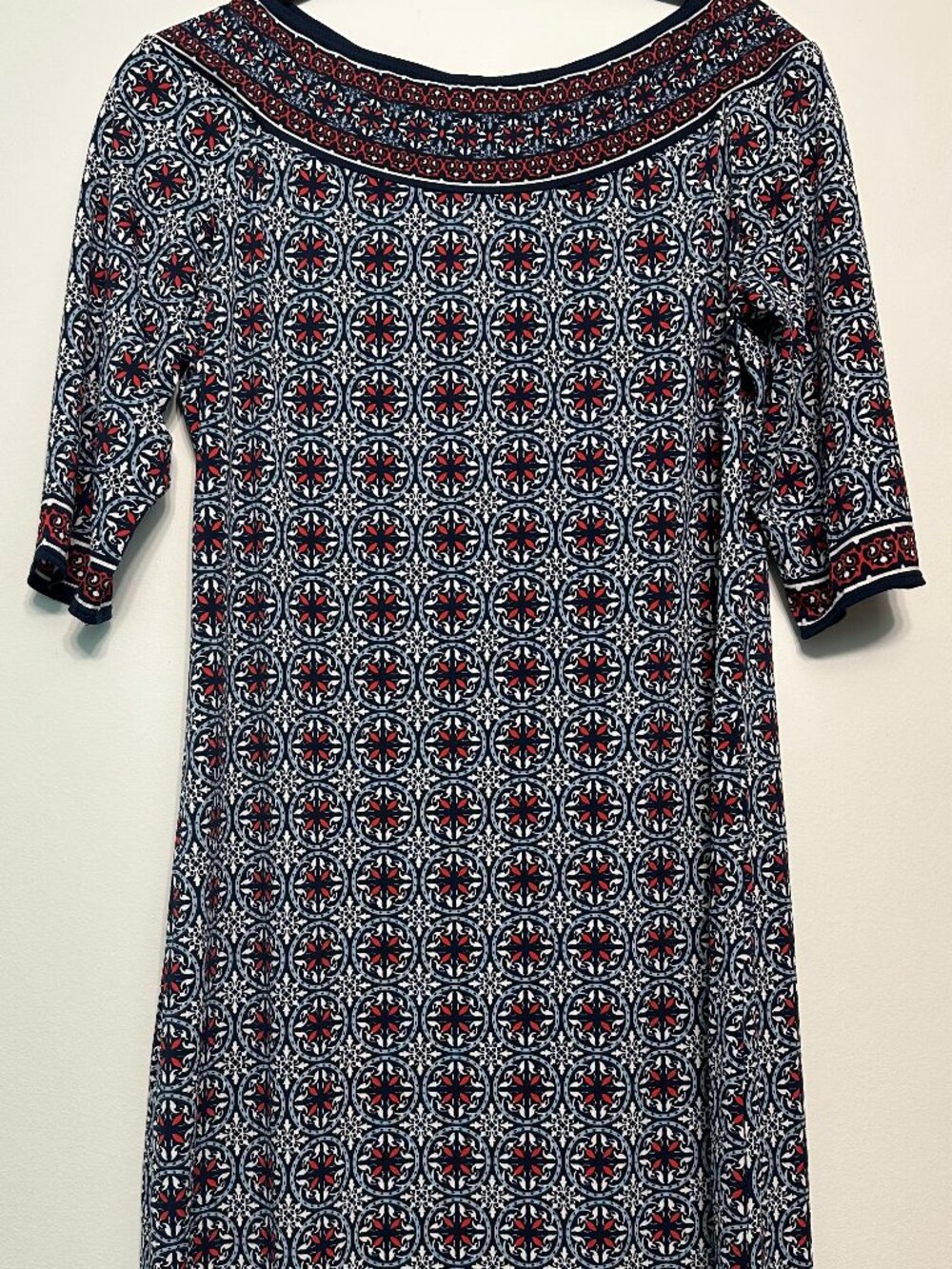 Max Studio Patterened Blue, Red, and White Dress, XL, NWT